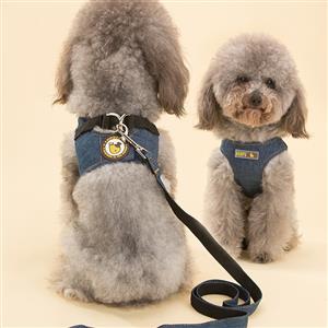 Tank top style dog denim leash