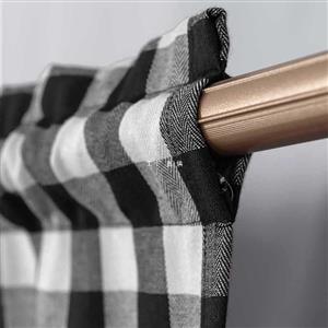 Checkered pole short curtain