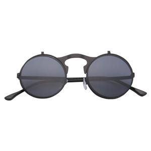 Retro round metal frame sunglasses for men and women with personalized double-layer flip sunglasses