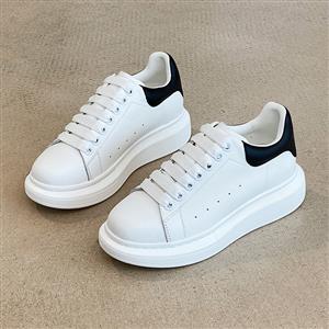 Top layer cowhide small white shoes