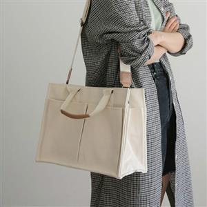 Canvas bag, women's Korean version, simple and fashionable handbag