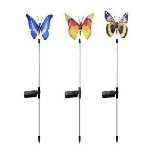 Solar fiber optic butterfly outdoor garden light