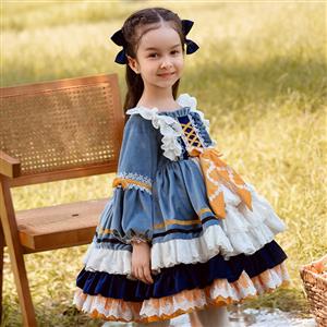 Children's princess skirt velvet fluffy skirt